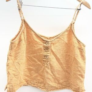 Rip Curl Tan Buttoned Crop Top
